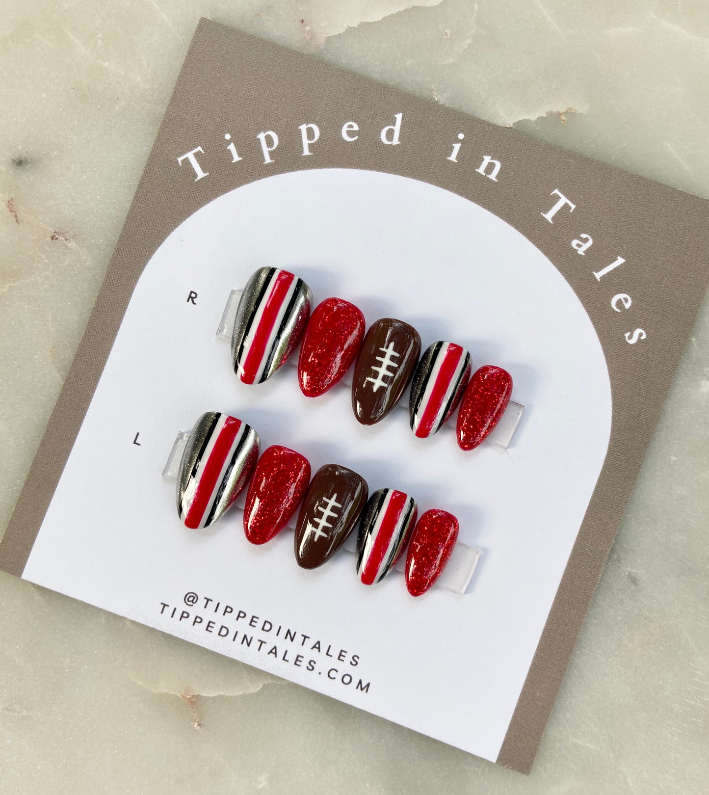 Scarlet Football Nails
