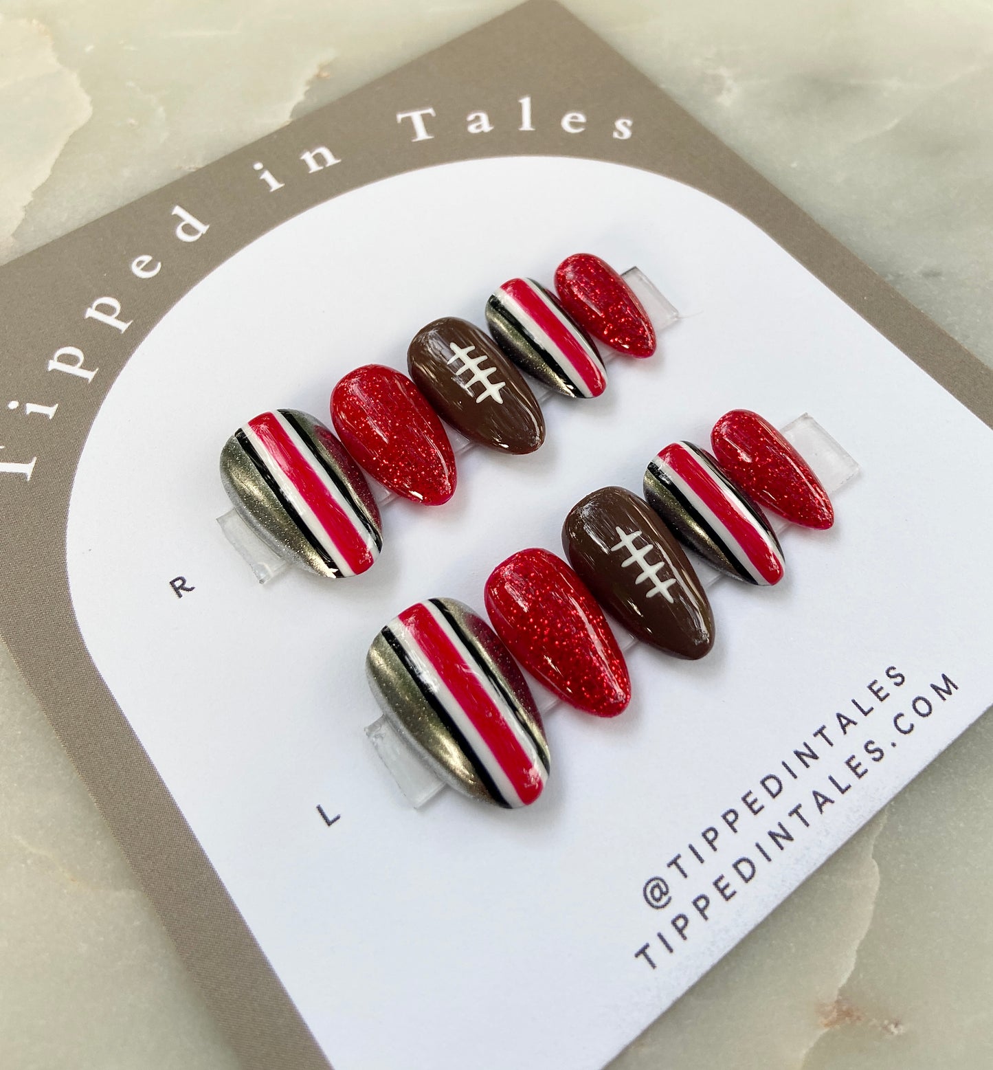 Scarlet Football Nails