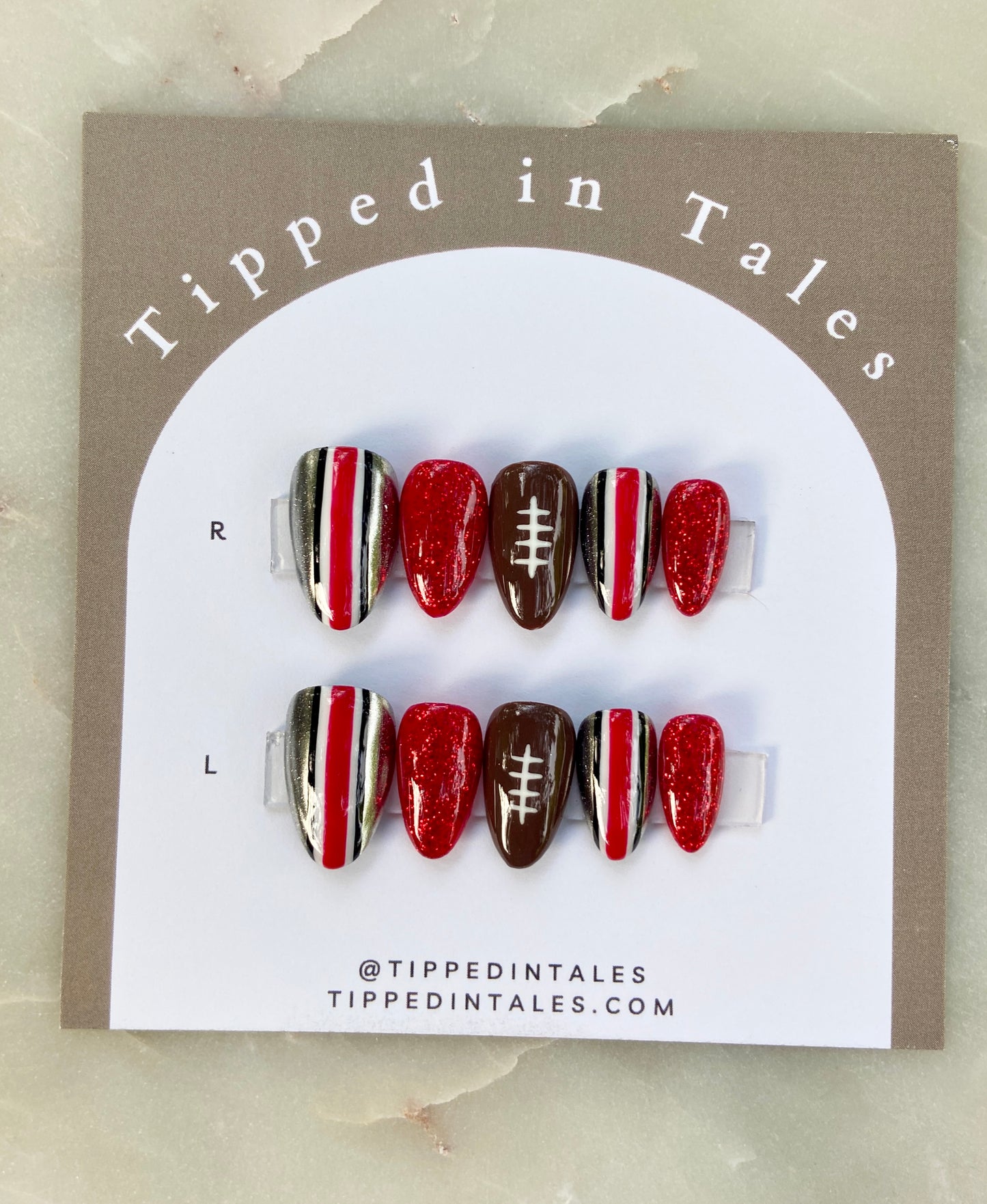 Scarlet Football Nails