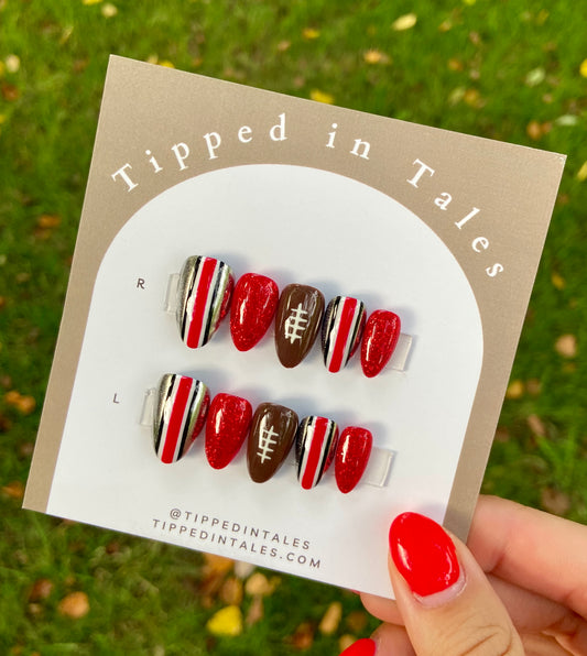 Scarlet Football Nails