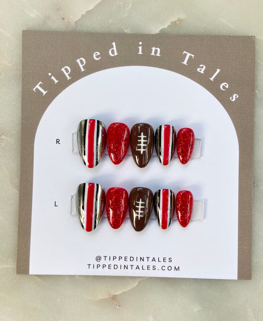 Scarlet Football Nails