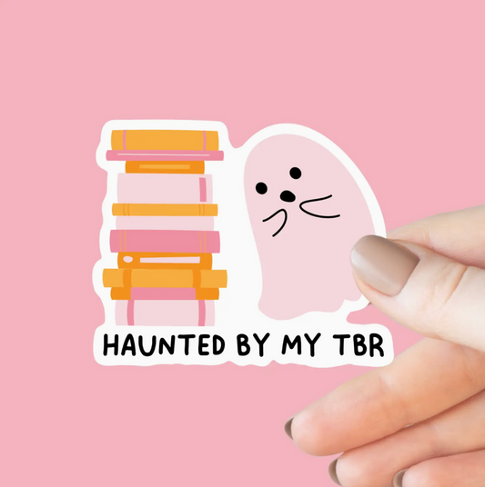 Haunted By My TBR Halloween Ghost Sticker