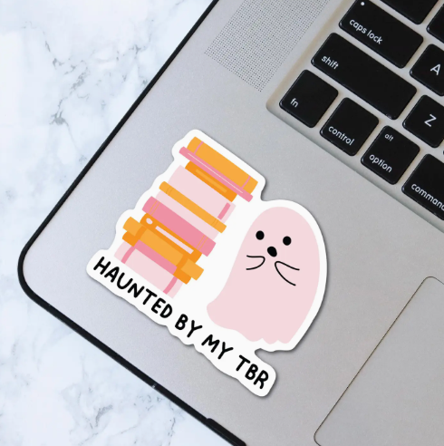 Haunted By My TBR Halloween Ghost Sticker